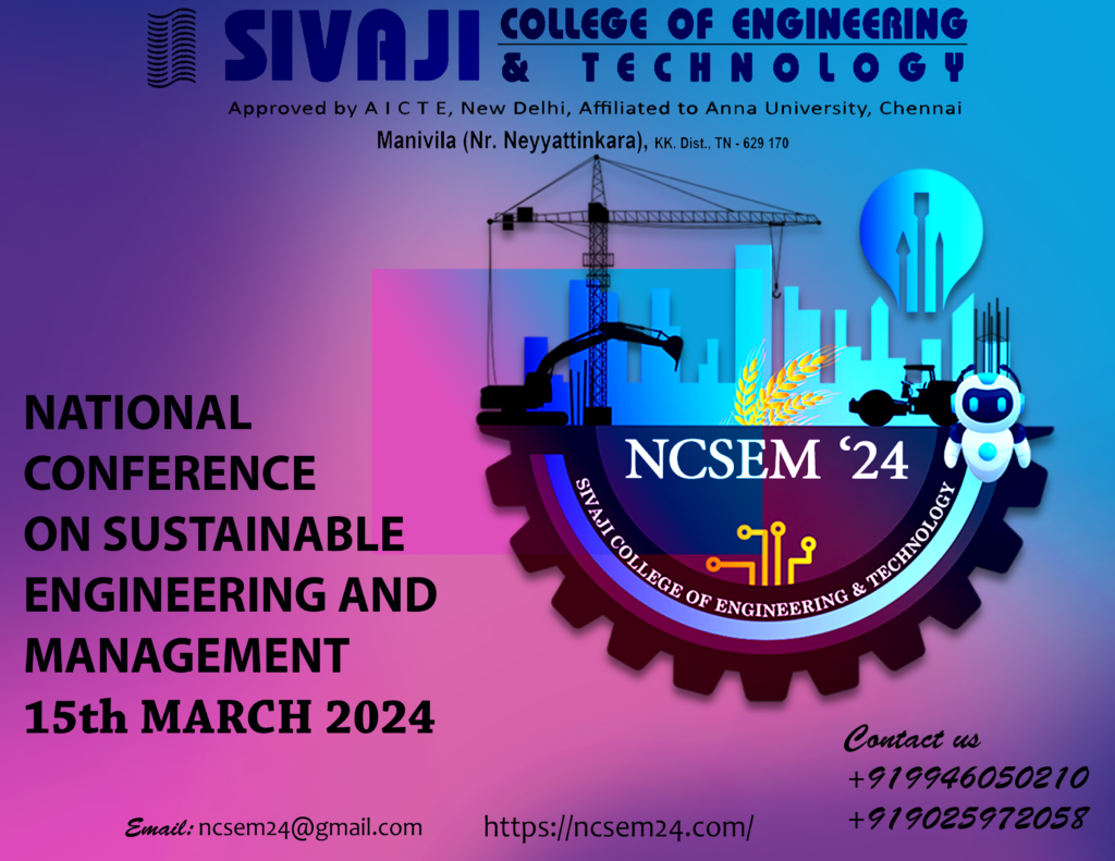 National Conference on Sustainable Engineering and Management (NCSEM'24)